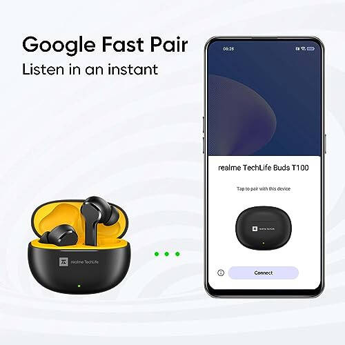 realme TechLife Buds T100 Bluetooth Gerçek Kablosuz Kulak İçi Kulaklıklar, Mikrofonlu, AI ENC Aramalar İçin, Google Hızlı Eşleştirme, 28 Saat Toplam Oynatma Hızlı Şarj ve Düşük Gecikmeli Oyun Modu ile (Beyaz) - 6