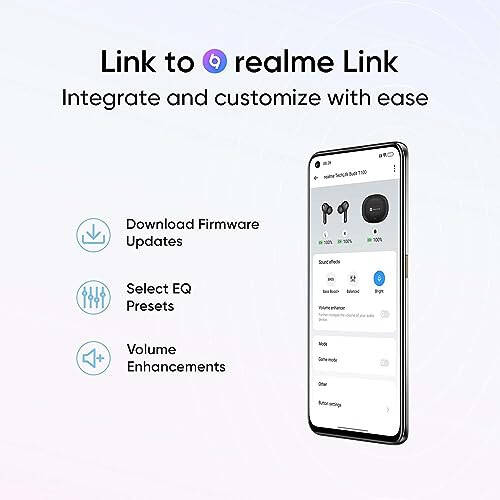 realme TechLife Buds T100 Bluetooth Gerçek Kablosuz Kulak İçi Kulaklıklar, Mikrofonlu, AI ENC Aramalar İçin, Google Hızlı Eşleştirme, 28 Saat Toplam Oynatma Hızlı Şarj ve Düşük Gecikmeli Oyun Modu ile (Beyaz) - 7