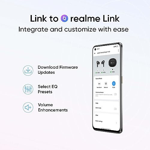 realme TechLife Buds T100 Bluetooth По-настоящему беспроводные наушники-вкладыши с микрофоном, AI ENC для звонков, Google Fast Pair, 28 часов общего воспроизведения с быстрой зарядкой и режимом игры с низкой задержкой (белый) - 7