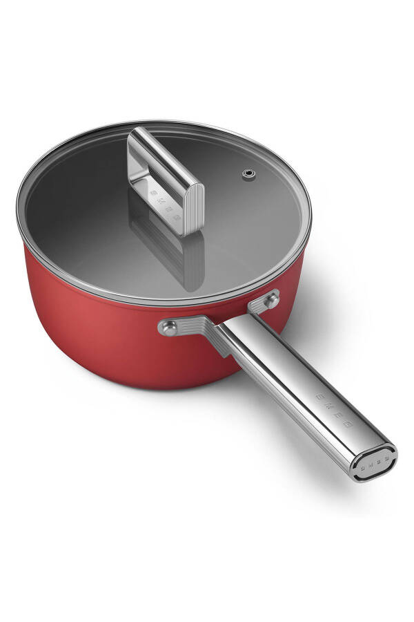 Red 20 cm sauce pan, 50's style - 5