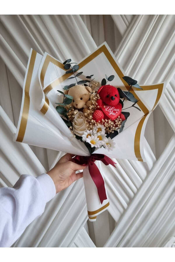 Red Bear Daisy Bouquet Chocolate Gift for Lover/Friend/Birthday - 6