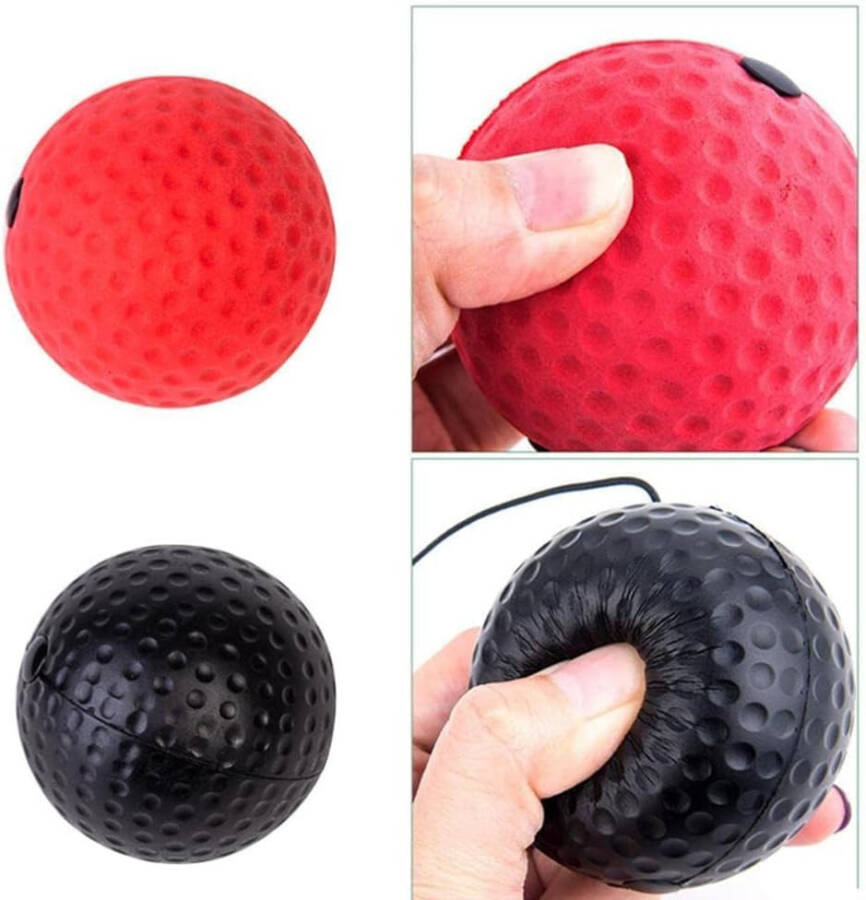 Red Boxing Reflex Ball - Improve Reaction Speed and Hand Eye Coordination Training Boxing Equipment for Training at Home Boxing Reflex Ball with Adjustable Elastic Head Band Speed and Agility Training - 5