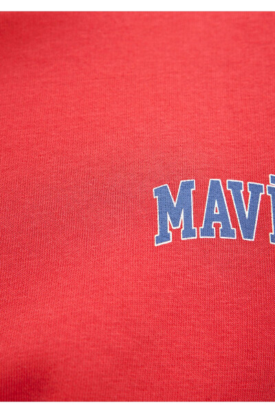 Red Crop Sweatshirt with Logo Print 1611601-70936 - 23