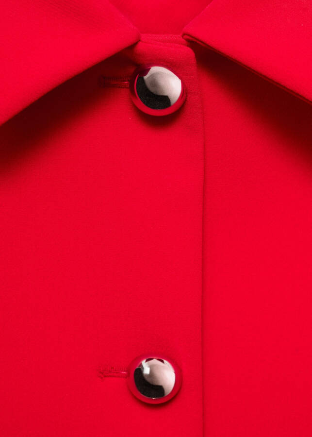 Red cropped jacket with buttons - 7