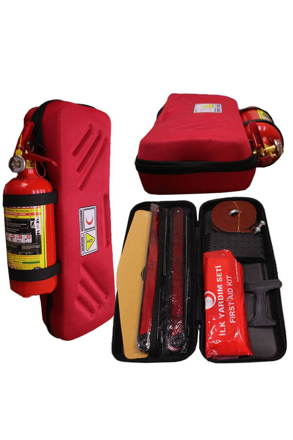 Red Eva Traffic First Aid Kit Bag Tüvtürk Compliant 4 Year Label 1 Kg Tube Repair Kit - 1