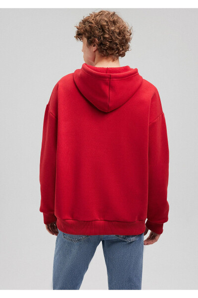 Red Hooded Sweatshirt with Logo Print 067149-86417 - 16