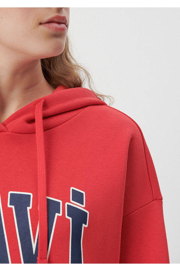 Red Hooded Sweatshirt with Logo Print Oversize/Wide Cut 1600361-82054 - 24