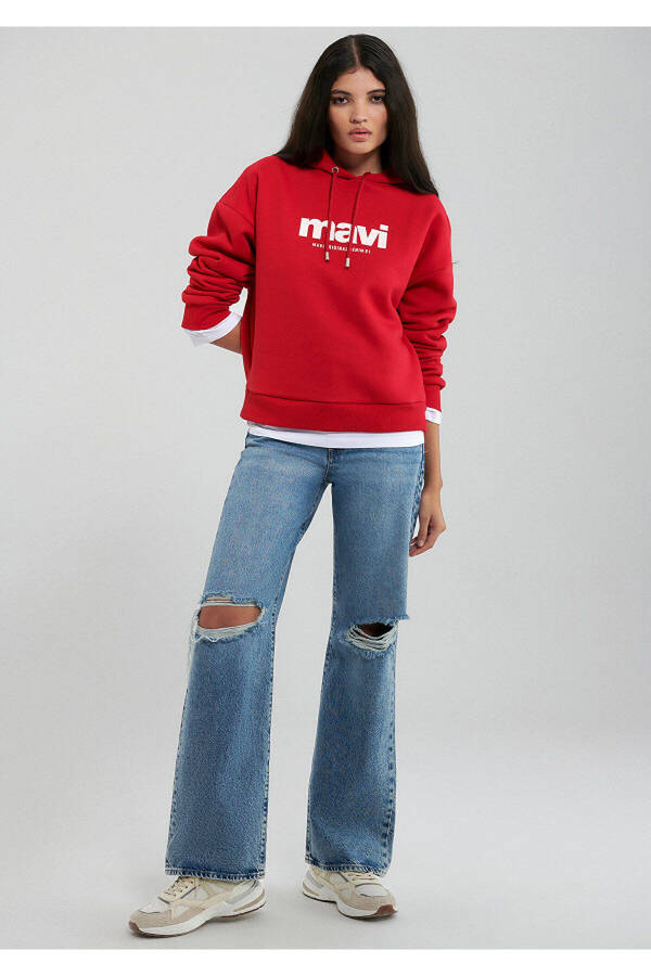 Red Hoodie with Logo Print 168334-35476 - 20