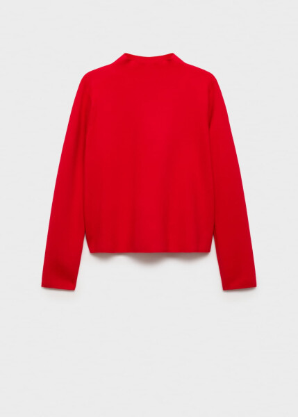 Red perkins collar sweater - 8