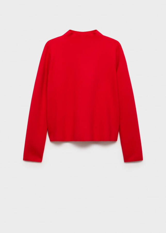 Red perkins collar sweater - 8