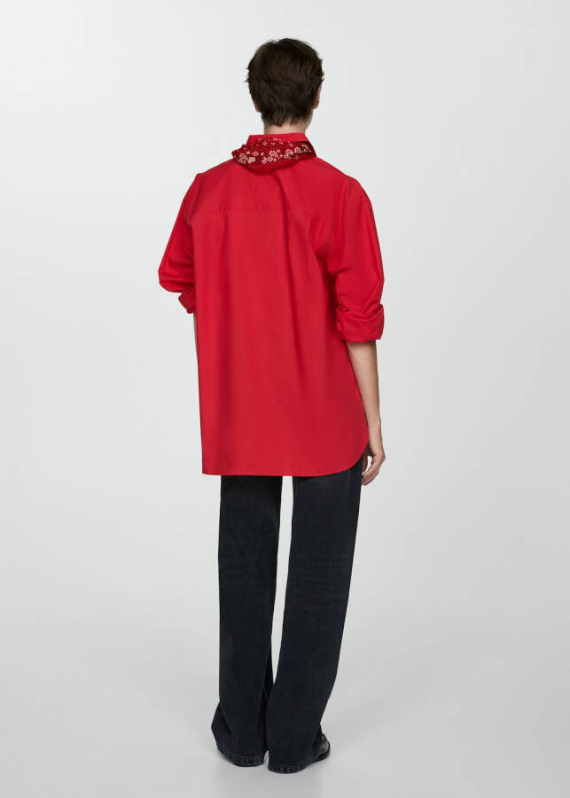 Red pocket shirt with a wide cut - 3