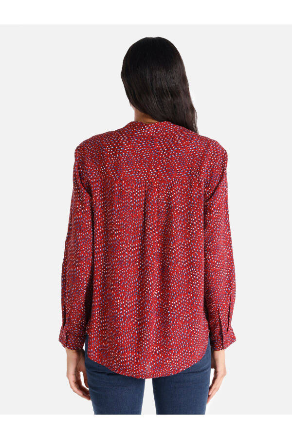 Red, printed, regular fit women's blouse - 2