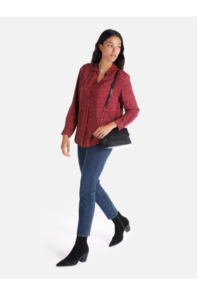 Red, printed, regular fit women's blouse - 3