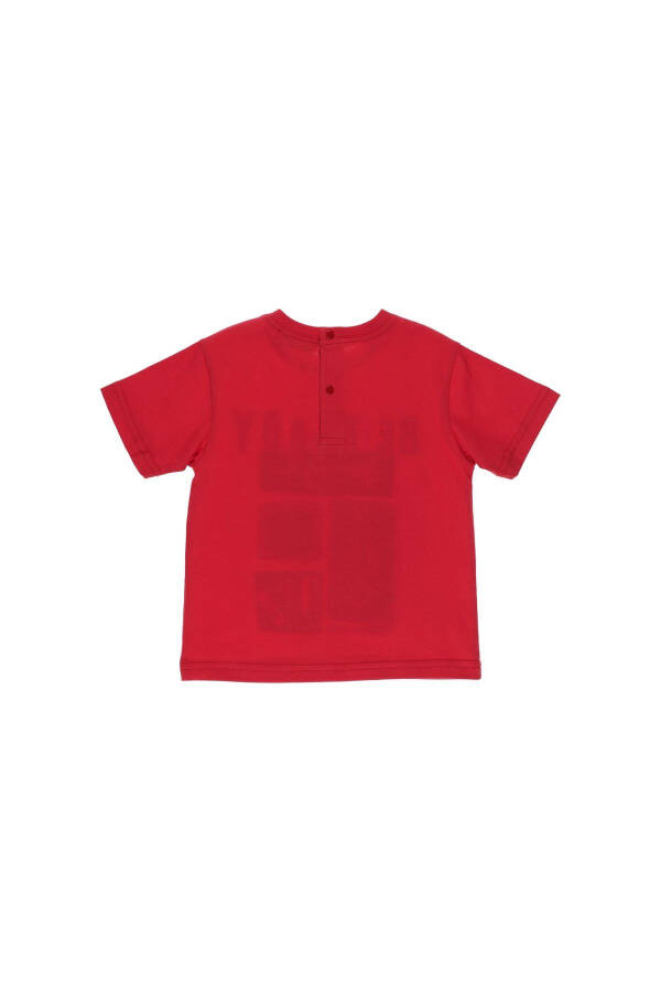 Red Short-Sleeved Printed T-Shirt for Baby Boys - 8