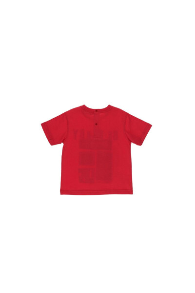 Red Short-Sleeved Printed T-Shirt for Baby Boys - 5