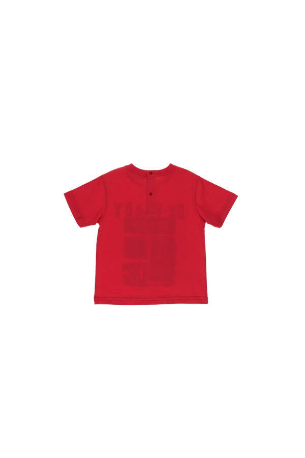 Red Short-Sleeved Printed T-Shirt for Baby Boys - 5