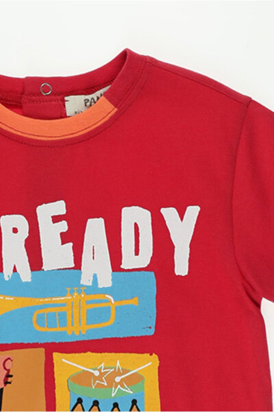 Red Short-Sleeved Printed T-Shirt for Baby Boys - 6