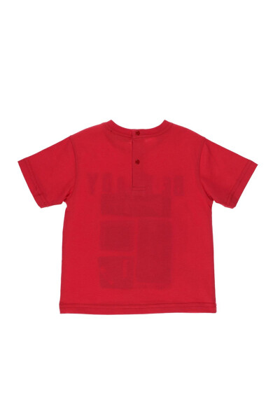 Red Short-Sleeved Printed T-Shirt for Baby Boys - 2