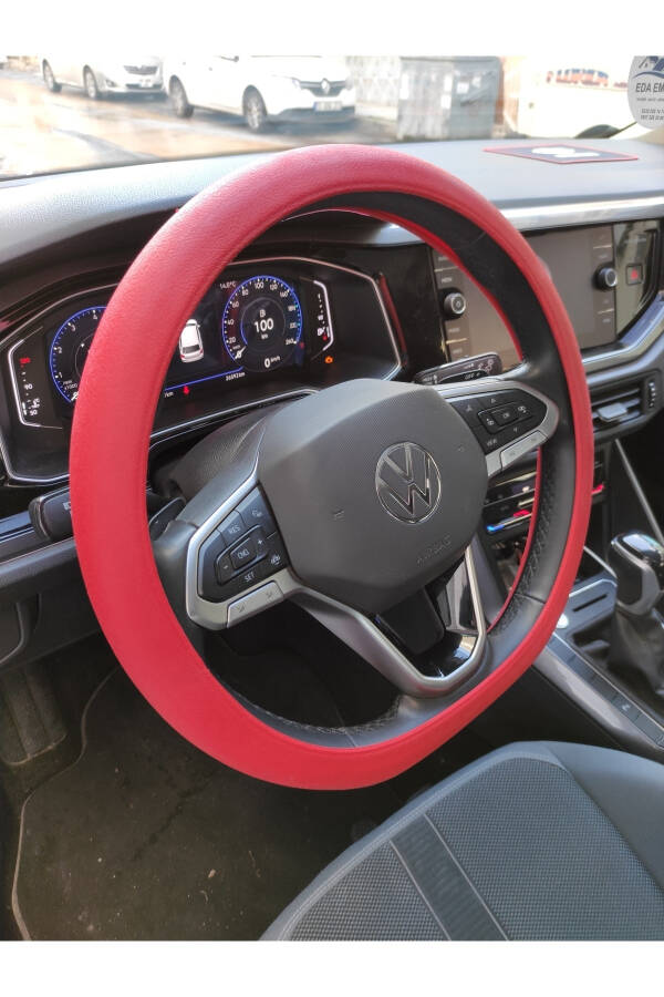 Red Silicone Steering Wheel Cover - 1