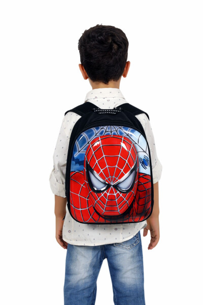 Red Spiderman Spider-Man Embossed School Backpack for Kindergarten Boys - 2