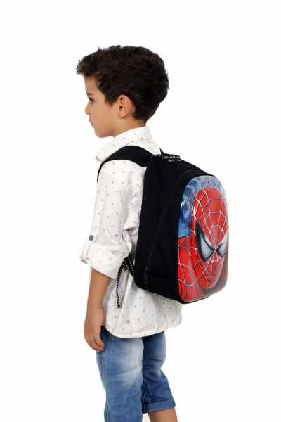 Red Spiderman Spider-Man Embossed School Backpack for Kindergarten Boys - 3