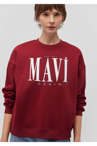 Red Sweatshirt with Logo Print 1s10177-70392 - 20