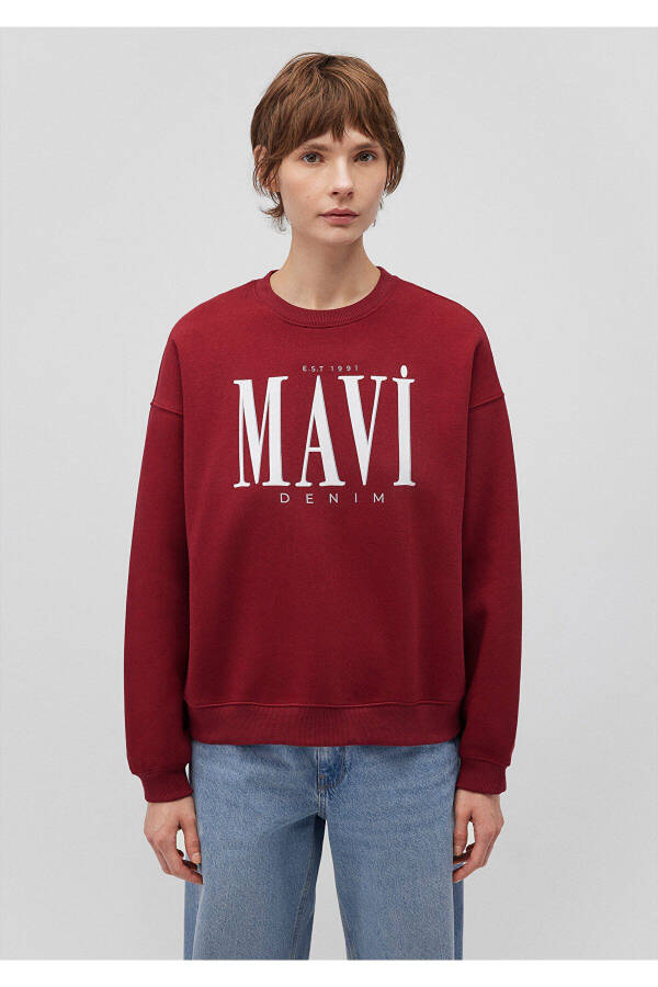 Red Sweatshirt with Logo Print 1s10177-70392 - 21