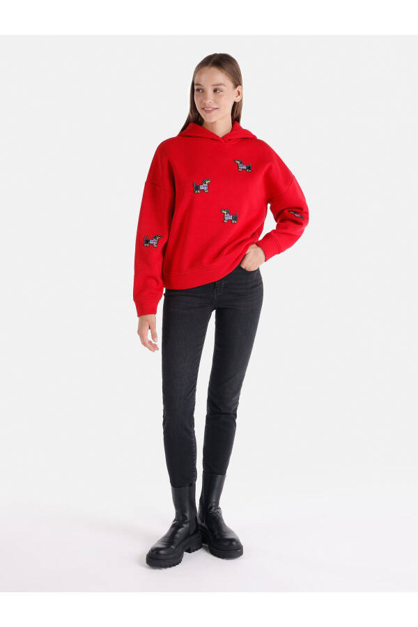 Red women's sweatshirt - 3