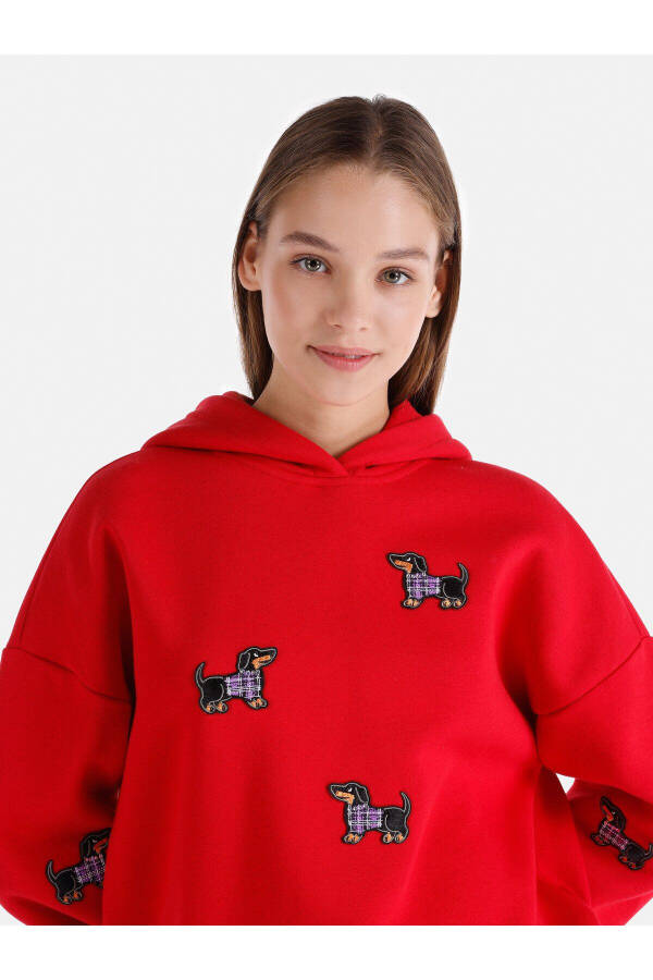 Red women's sweatshirt - 4