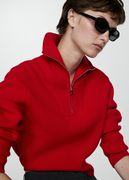 Red zippered sweater - 8