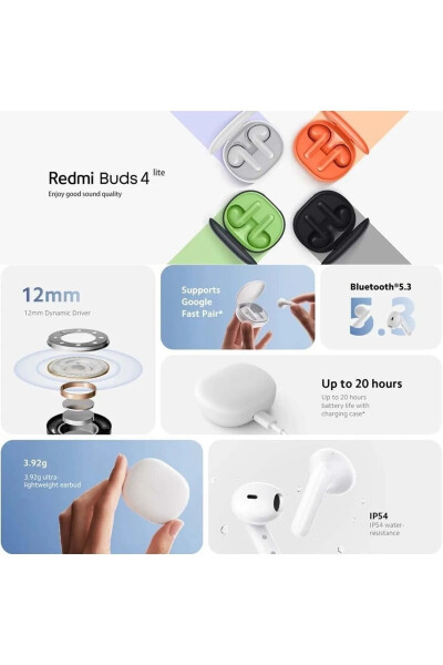 Redmi Buds 4 Lite Bluetooth Quloqchinlari Oq - 4