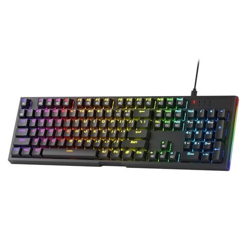 Redragon K670 RGB Backlit Gaming Keyboard, 104 Keys Hot-Swap Mechanical Keyboard, Upgraded Socket, Quiet Linear Red Switch - 1