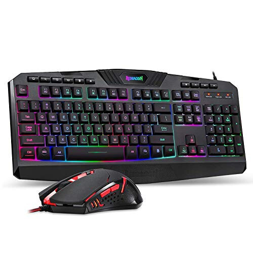 Redragon S101 Gaming Keyboard, M601 Mouse, RGB Backlit Gaming Keyboard, Programmable Backlit Gaming Mouse, Value Combo Set [New Version] - 1