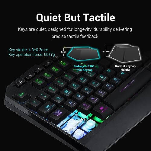 Redragon S101 Gaming Keyboard, M601 Mouse, RGB Backlit Gaming Keyboard, Programmable Backlit Gaming Mouse, Value Combo Set [New Version] - 3