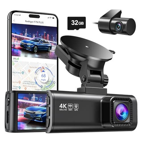 REDTIGER F7NP 4K Dash Cam Wi-Fi GPS Ön ve OBD Sabit Bağlantı Kitiyle - 2