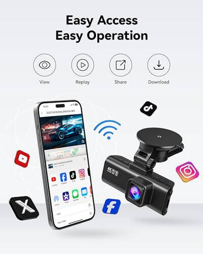 REDTIGER F7NP 4K Dash Cam with Wi-Fi GPS Front and OBD hardwire kit - 8