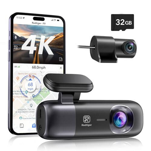 REDTIGER F9 Dash Cam 4K Front and Rear 1080P, WiFi GPS Car Camera with 32GB Card, Dual Dash Camera for Cars, Loop Recording, Night Vision, Parking Mode, Smart App Control, Support 256GB Max - 7