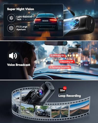 REDTIGER F9 Ön ve Arka 1080P 4K Dash Cam, 32GB Kartlı WiFi GPS Araç Kamerası, Çift Dash Kamera, Döngü Kaydı, Gece Görüşü, Park Modu, Akıllı Uygulama Kontrolü, Maksimum 256GB Destek - 5