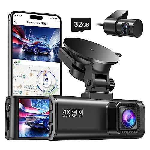 REDTIGER Ön Arka Dash Cam, 4K/2.5K Full HD Araba Dash Kamerası, Ücretsiz 32GB Kart, Dahili Wi-Fi GPS, 3.16” IPS Ekran, Gece Görüşü, 170° Geniş Açı, WDR, 24 Saat Park Modu - 7