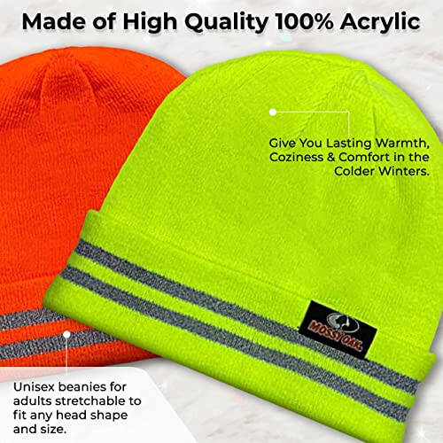 Reflective Rib Knitted Women's & Men's Hats - Warm and Cozy Beanie Hat - Unisex Winter Hat - 6