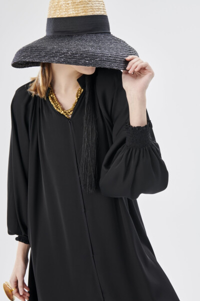 Reglan Sleeve Abaya Black - 3