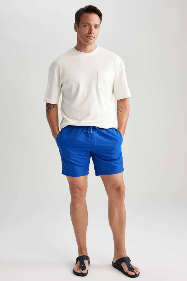 Regular Fit Above-Knee Swim Shorts Royal - 12