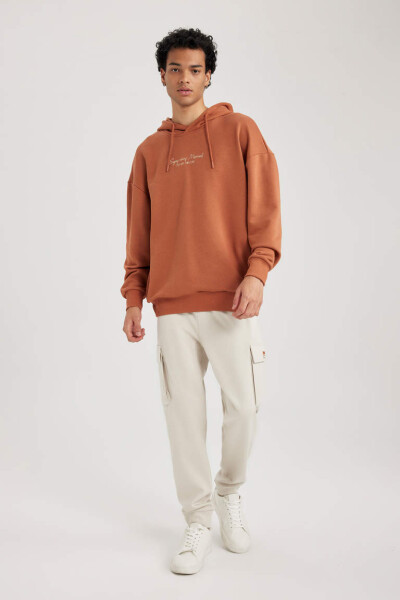 Regular Fit Cargo Pocket Sweatpants Sand - 1