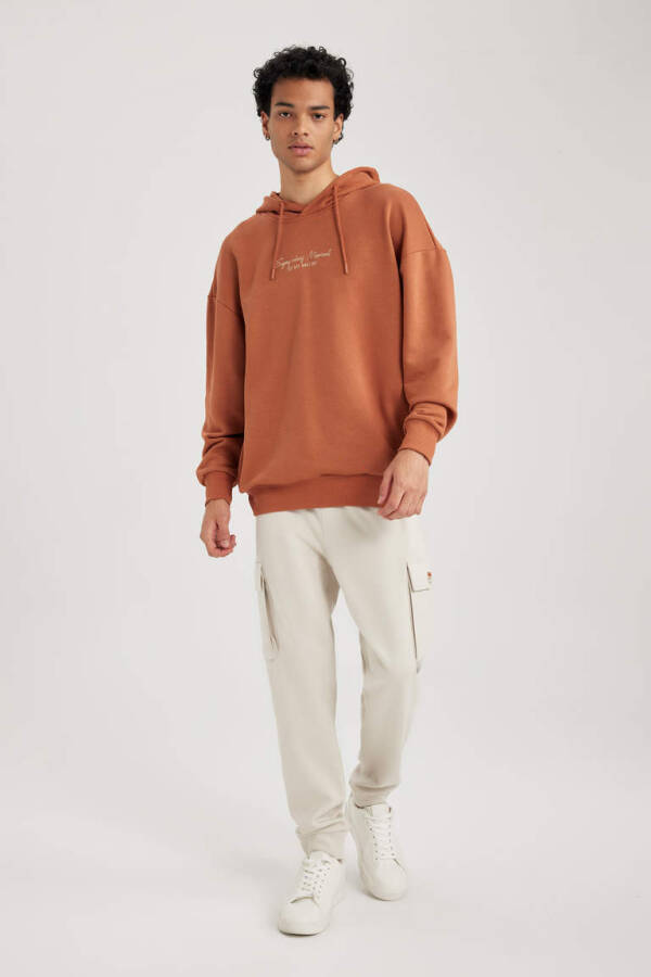 Regular Fit Cargo Pocket Sweatpants Sand - 1