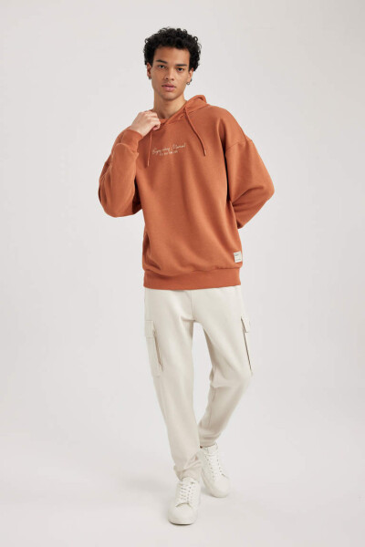 Regular Fit Cargo Pocket Sweatpants Sand - 2