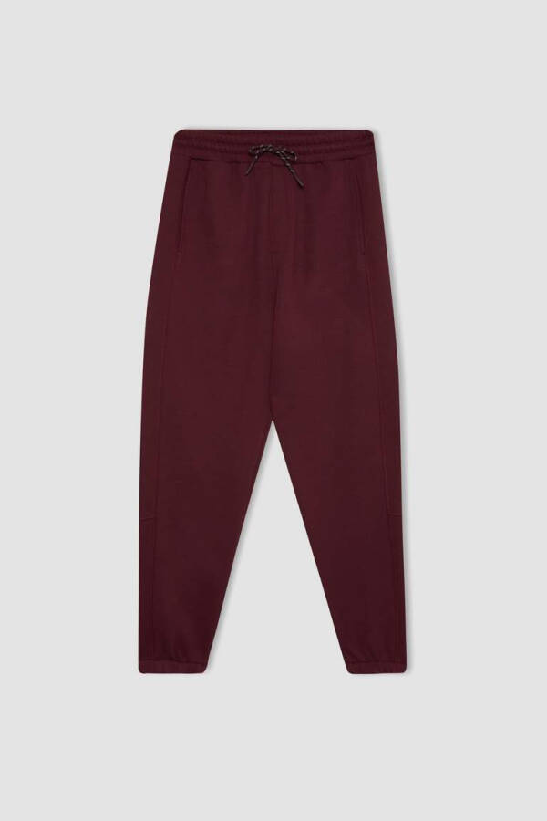 Regular Fit Cepli Eşofman Altı Bordo - 8