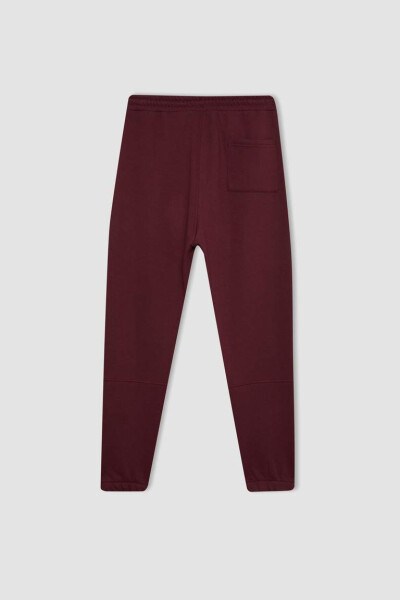 Regular Fit Cepli Eşofman Altı Bordo - 10