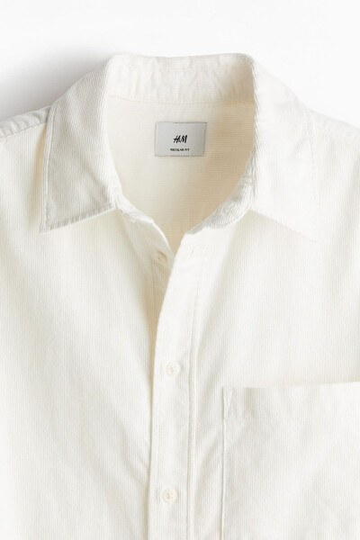 Regular fit corduroy shirt. - 7