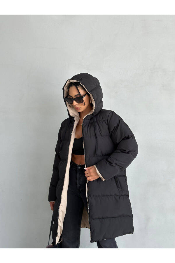 Regular Fit Double-Sided Long Puffer Jacket - 1