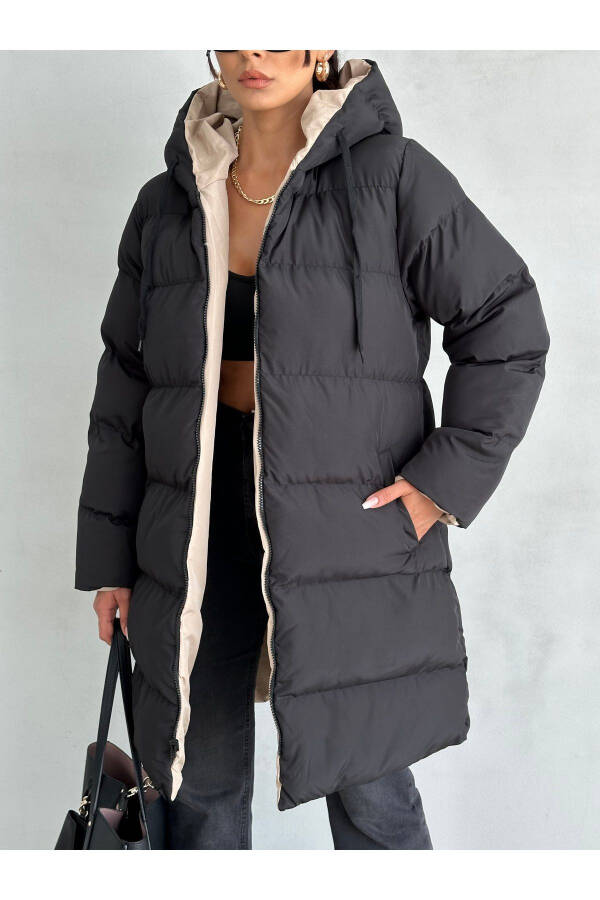 Regular Fit Double-Sided Long Puffer Jacket - 3